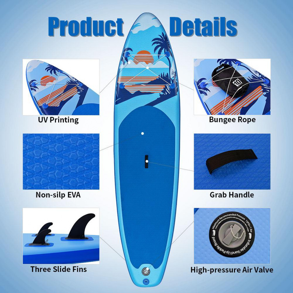 Сапборд TIDETREK SUPTT70A (335*83*15) синий-голубой пальмы, код 78935