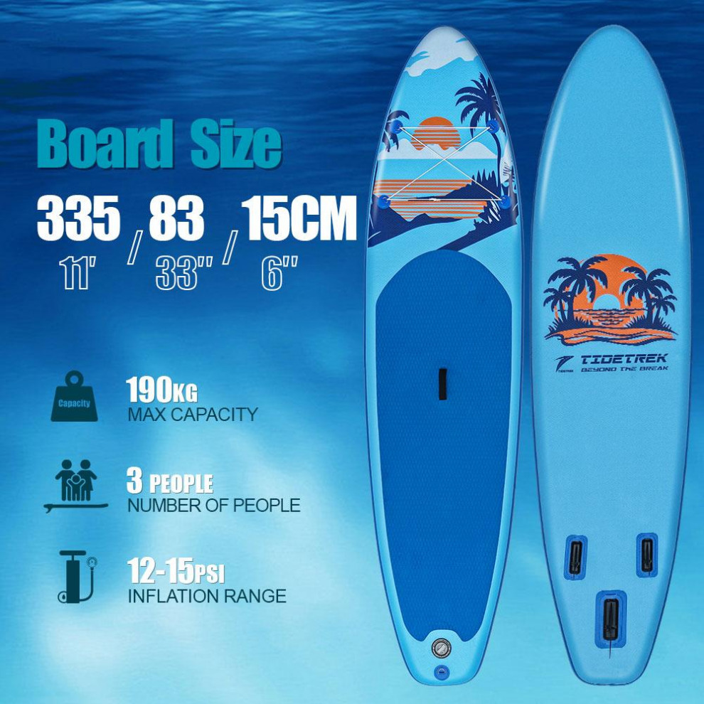 Сапборд TIDETREK SUPTT70A (335*83*15) синий-голубой пальмы, код 78935
