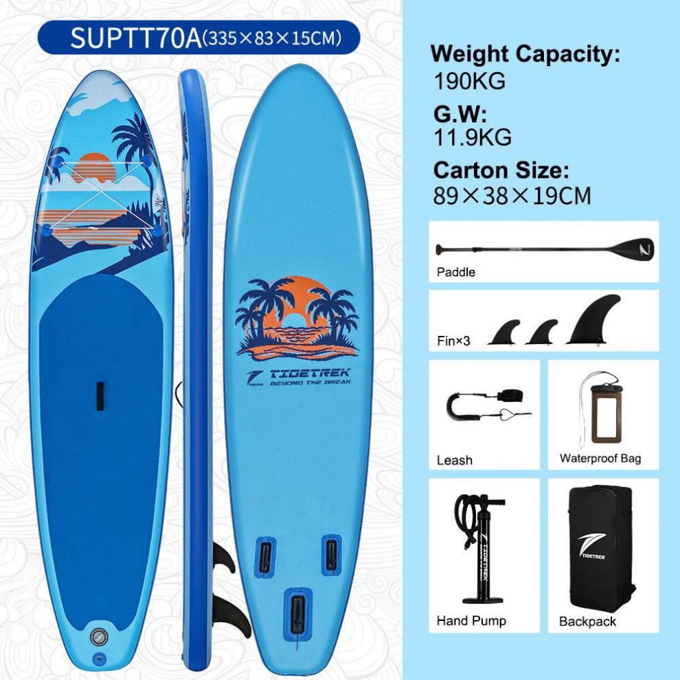Сапборд TIDETREK SUPTT70A (335*83*15) синий-голубой пальмы, код 78935