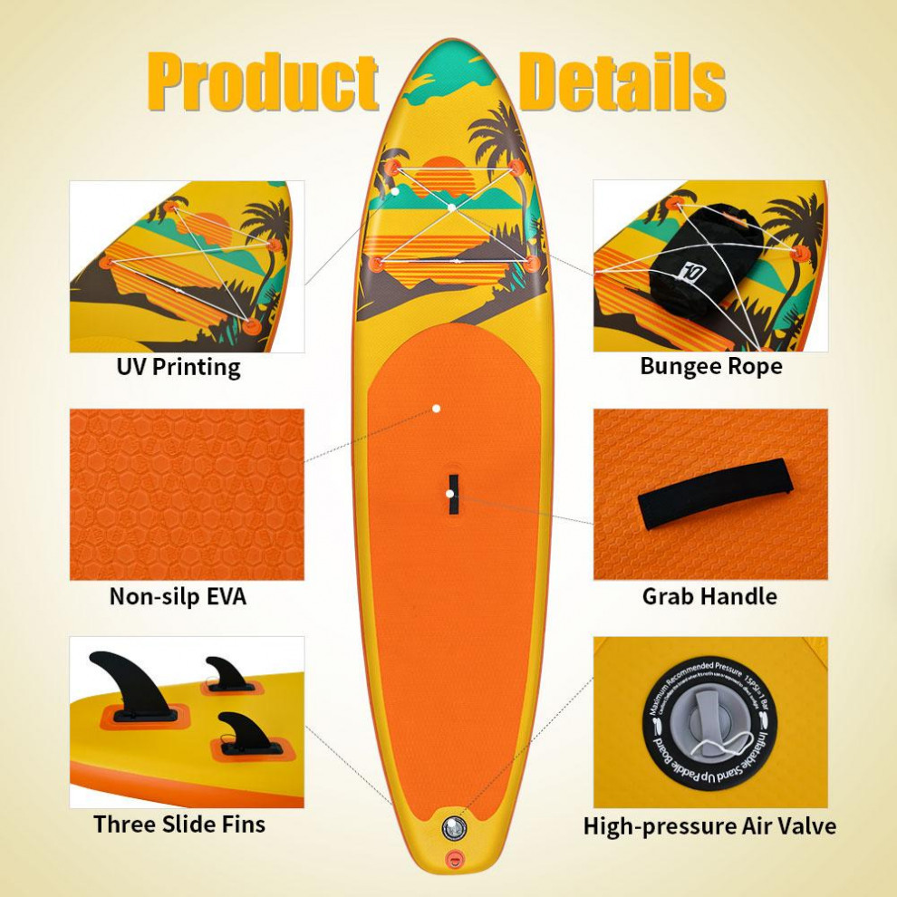 Сапборд TIDETREK SUPTT70B (335*83*15) оранжевый пальмы, код 78936