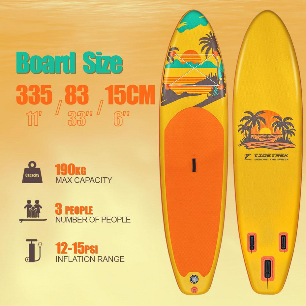 Сапборд TIDETREK SUPTT70B (335*83*15) оранжевый пальмы, код 78936