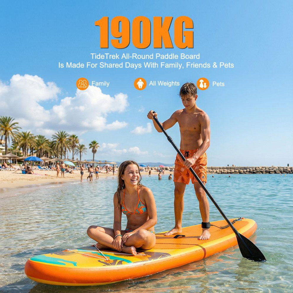 Сапборд TIDETREK SUPTT70B (335*83*15) оранжевый пальмы, код 78936