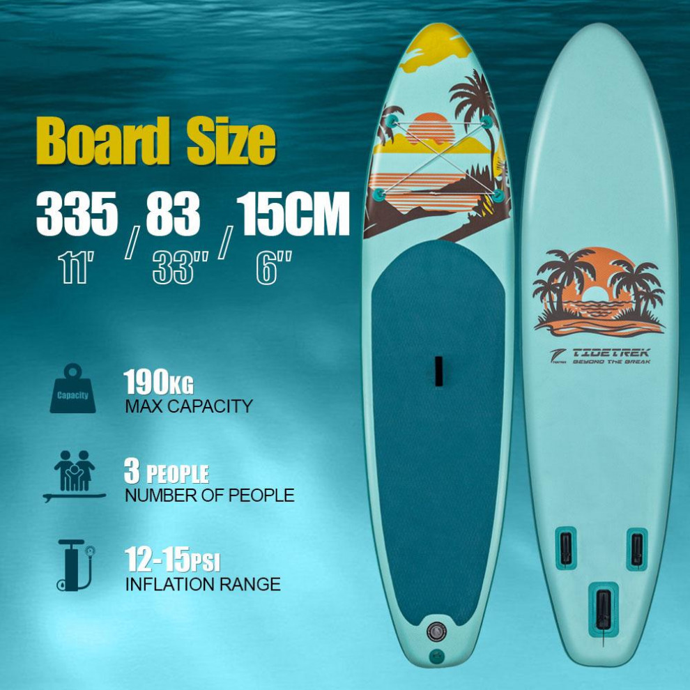 Сапборд TIDETREK SUPTT70C (335*83*15) бирюзовый пальмы, код 78937