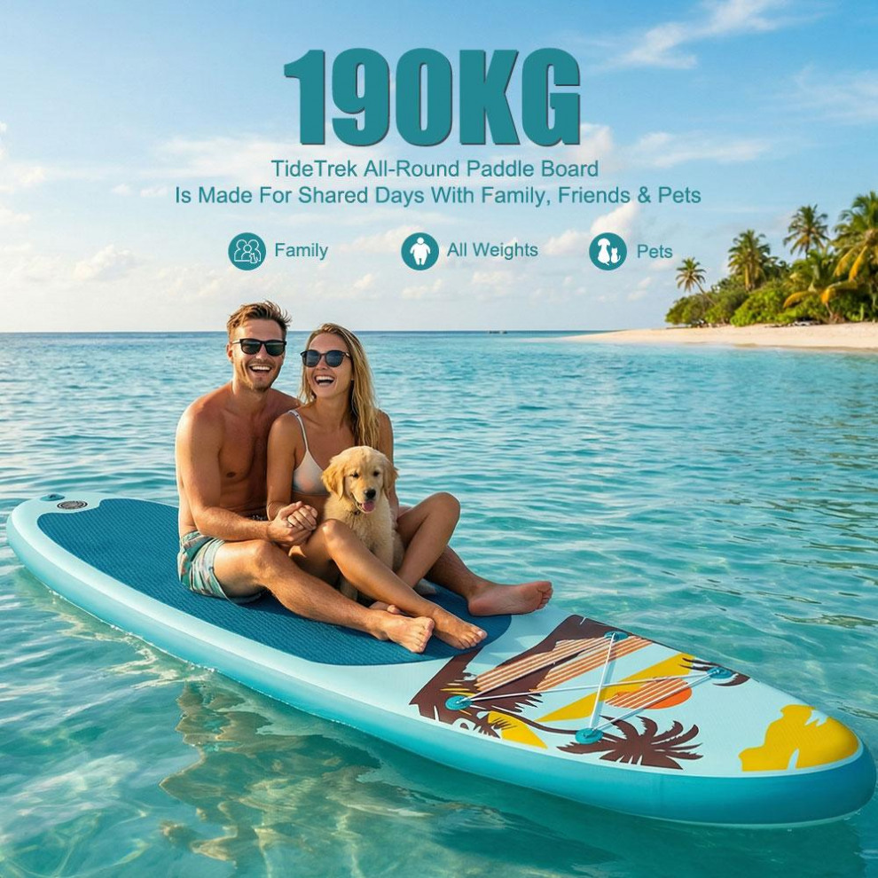 Сапборд TIDETREK SUPTT70C (335*83*15) бирюзовый пальмы, код 78937