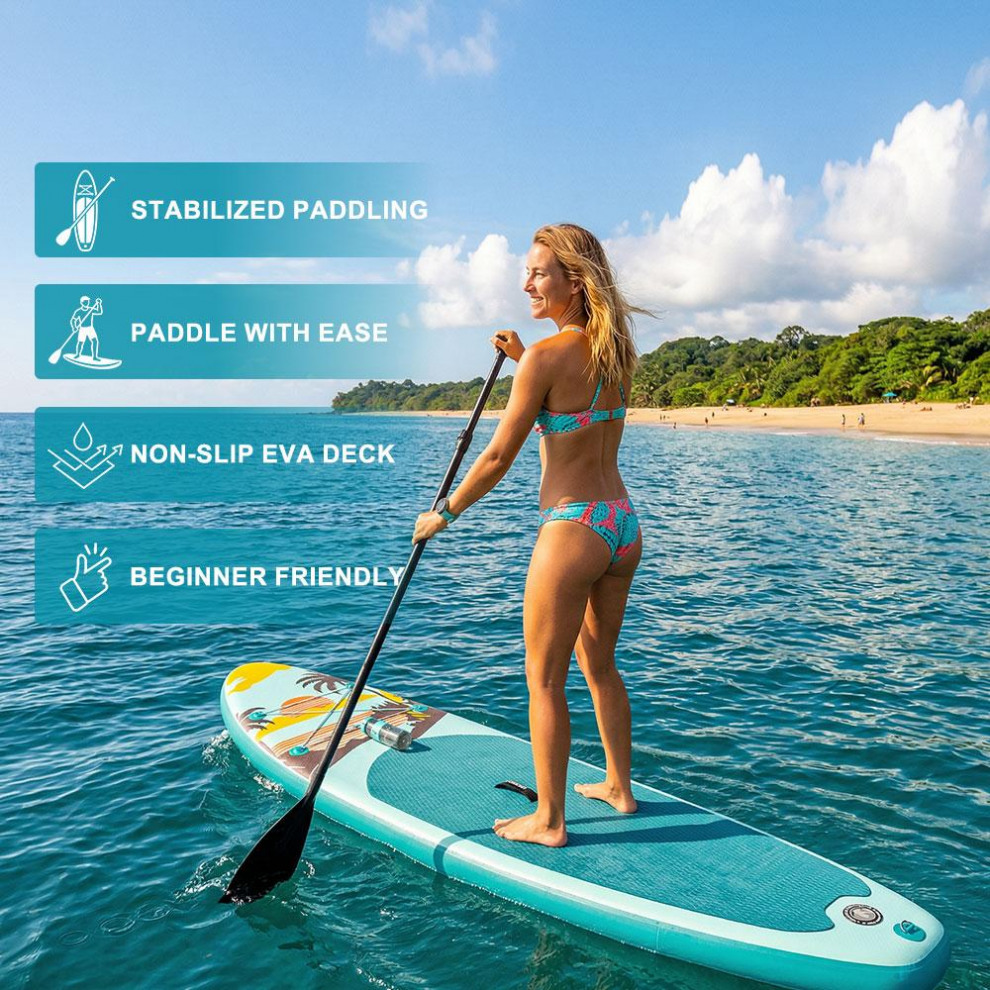Сапборд TIDETREK SUPTT70C (335*83*15) бирюзовый пальмы, код 78937