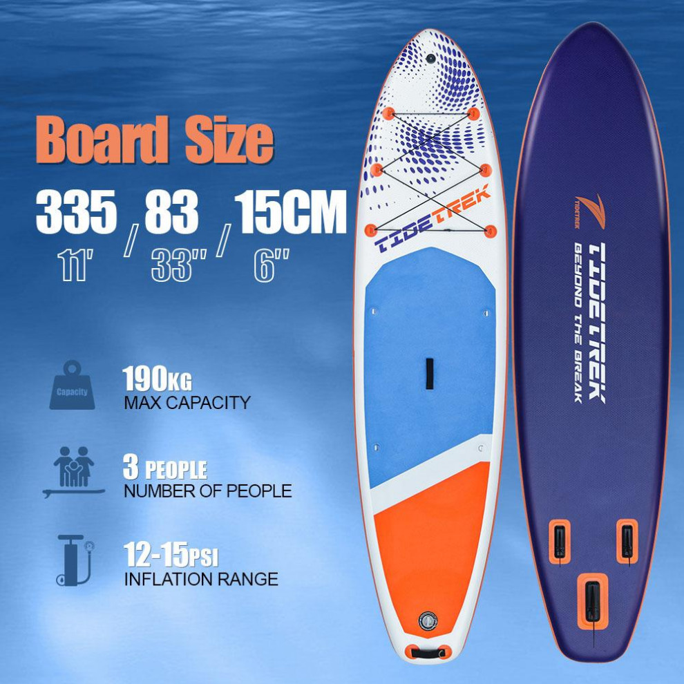 Сапборд TIDETREK SUPTT70L (335*83*15) синий-красный с сиденьем и двойным веслом, код 78939