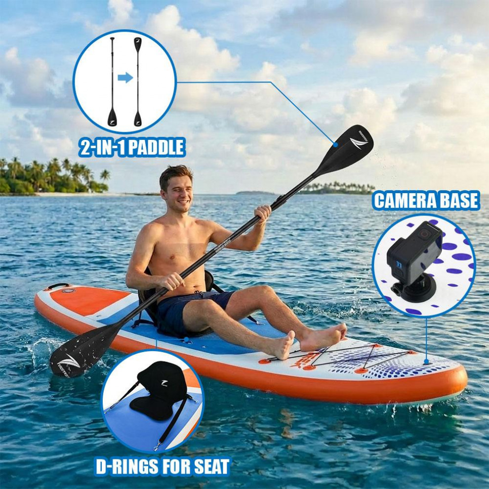 Сапборд TIDETREK SUPTT70L (335*83*15) синий-красный с сиденьем и двойным веслом, код 78939