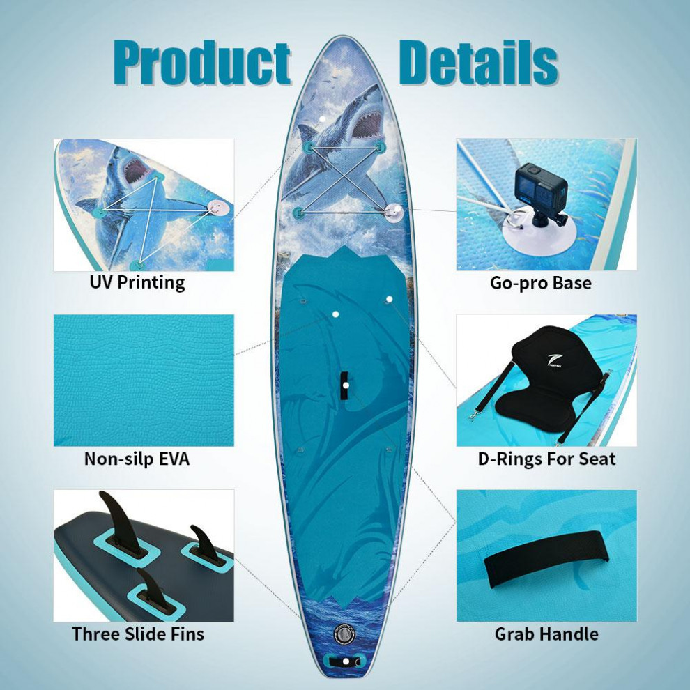 Сапборд TIDETREK SUPTT71J (350*83*15) синий с сиденьем и двойным веслом, код 78944