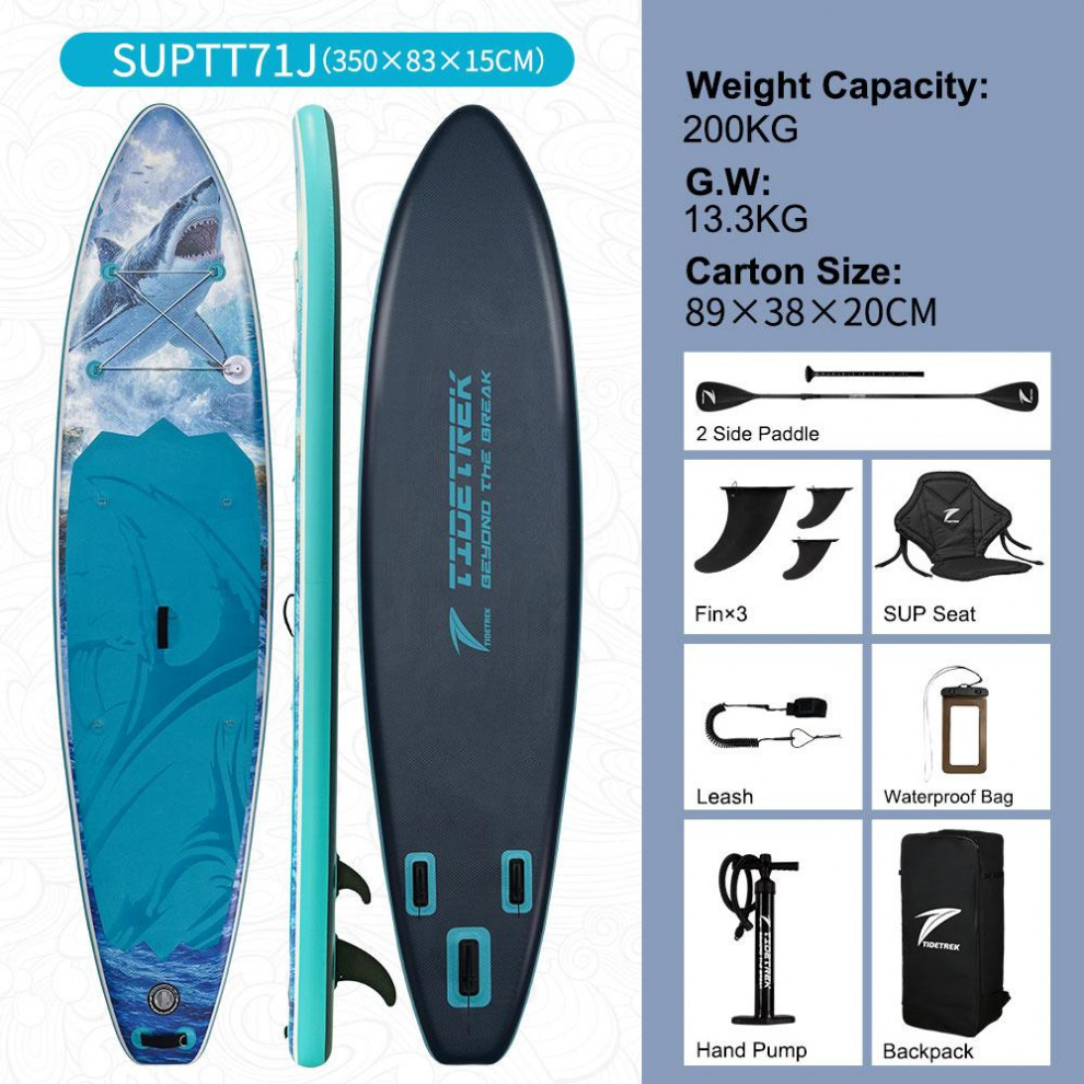 Сапборд TIDETREK SUPTT71J (350*83*15) синий с сиденьем и двойным веслом, код 78944