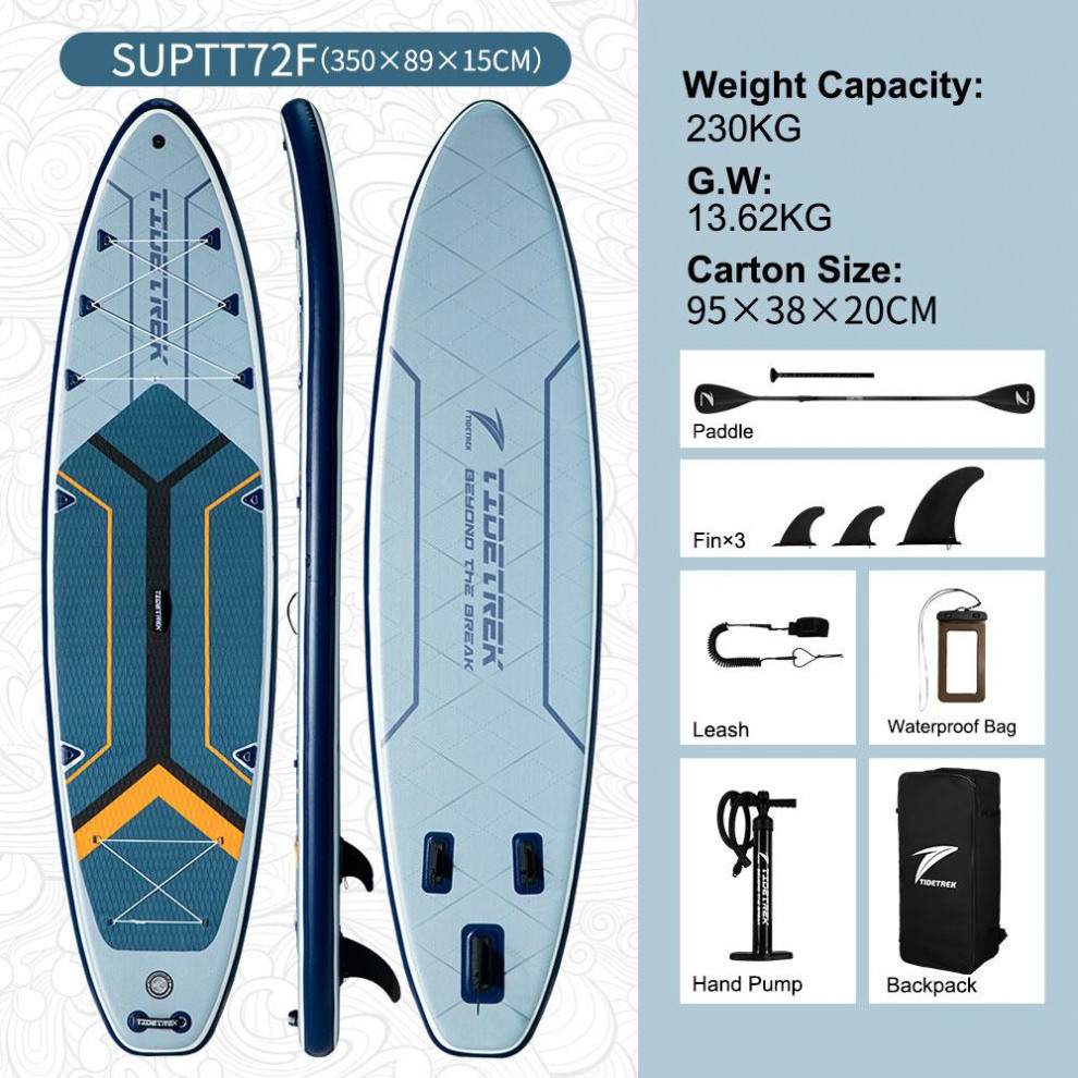 Сапборд TIDETREK SUPTT72F (350*89*15) синий с двойным веслом, код 78945