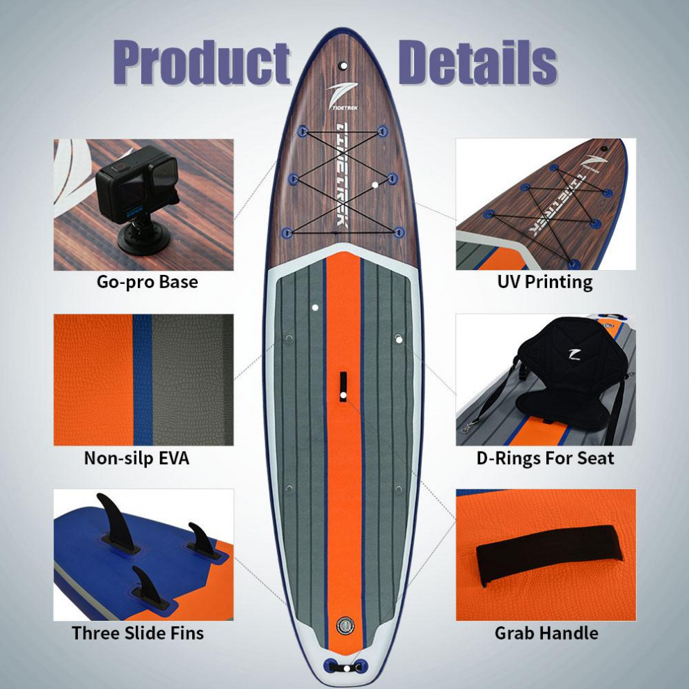 Сапборд TIDETREK SUPTT72A (350*89*15) серо-синий с сиденьем и двойным веслом, код 78946