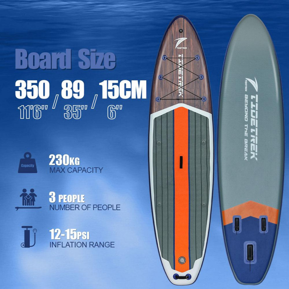 Сапборд TIDETREK SUPTT72A (350*89*15) серо-синий с сиденьем и двойным веслом, код 78946