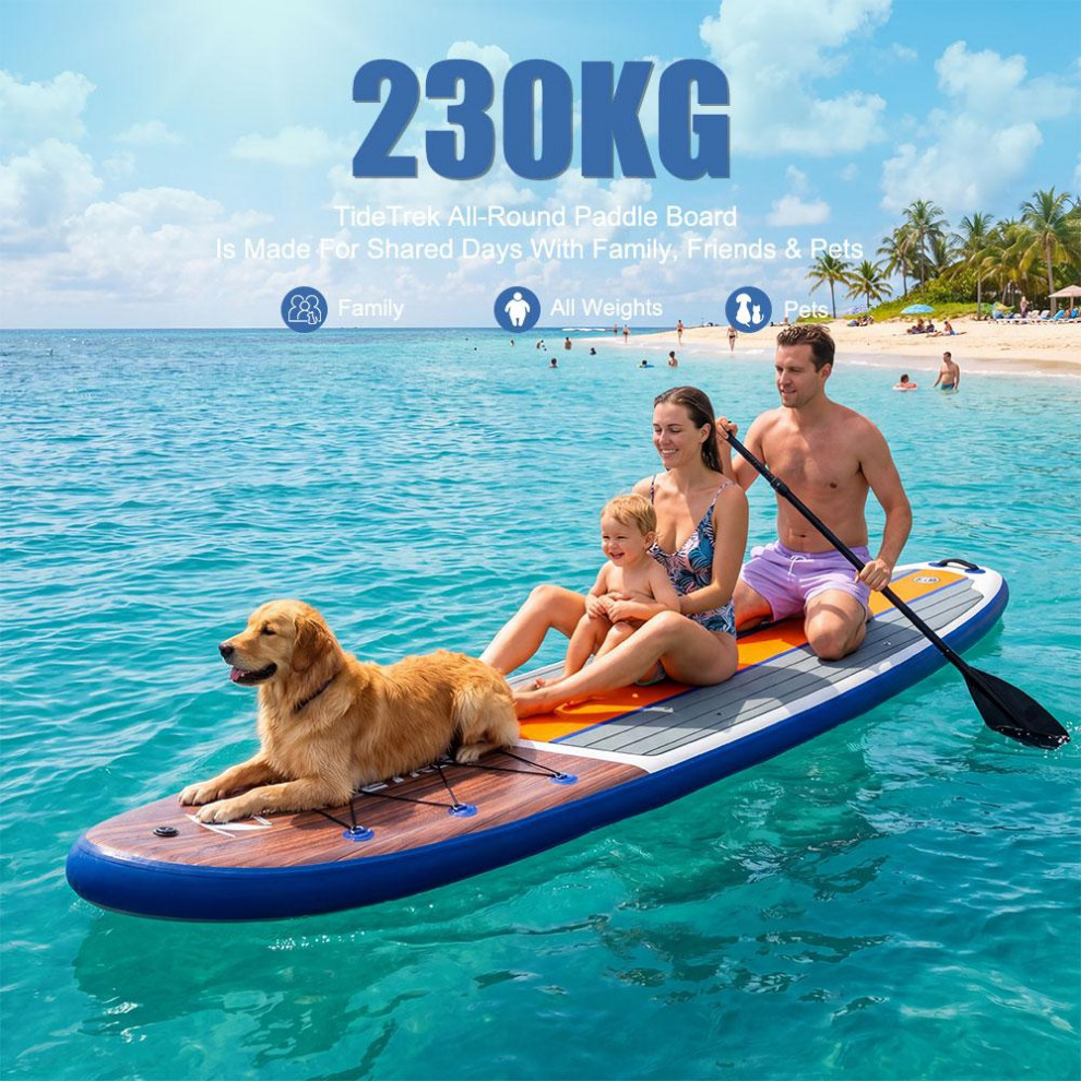 Сапборд TIDETREK SUPTT72A (350*89*15) серо-синий с сиденьем и двойным веслом, код 78946