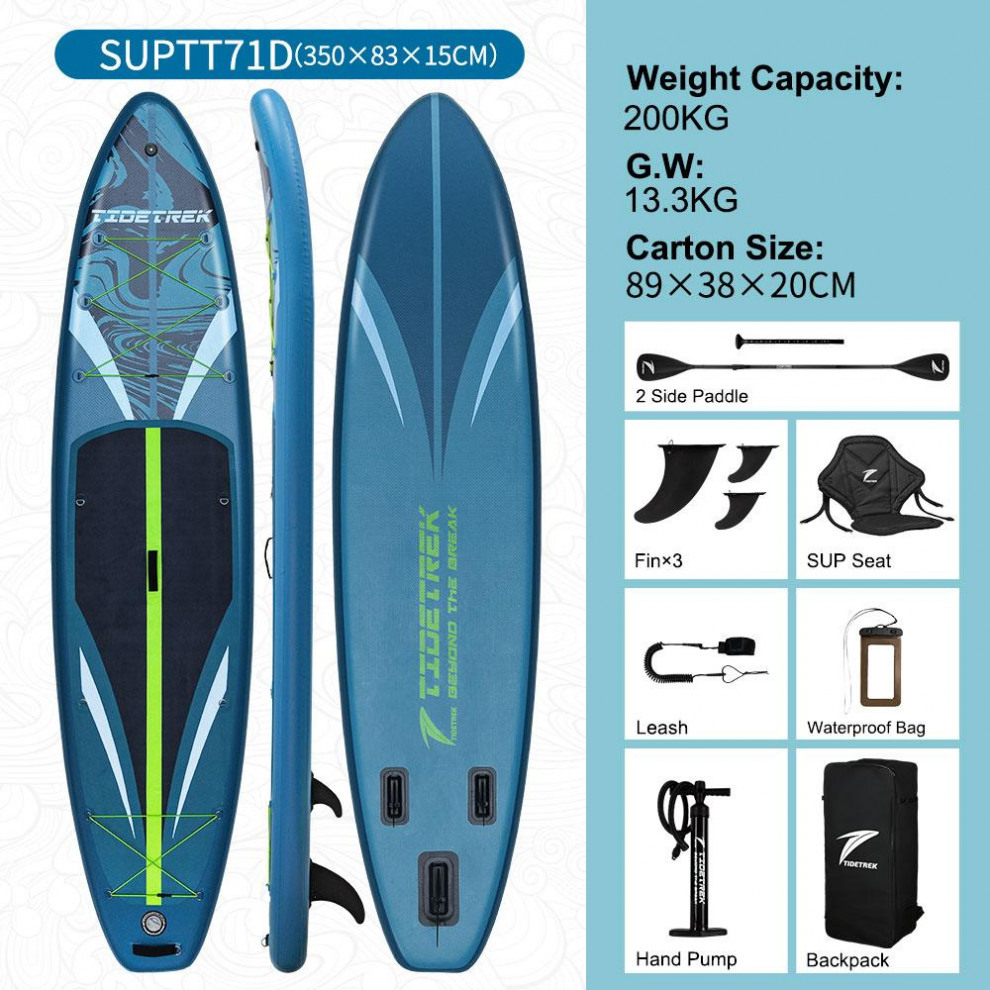 Сапборд TIDETREK SUPTT71D (350*83*15) синий с сиденьем и двойным веслом, код 78942